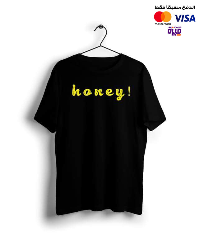 허니우먼 - 디지털 그래픽 기본 티셔츠 블랙