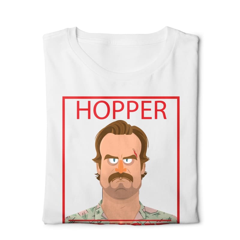 Hopper Stranger Things - Digital Graphics Basic T-shirt White - POD