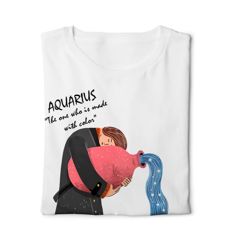 Horoscope AQUARIUS - Digital Graphics Basic T-shirt White - POD