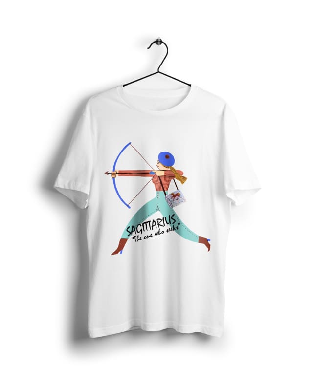 Horoscope Sagittarius- Digital Graphics Basic T-shirt White - POD