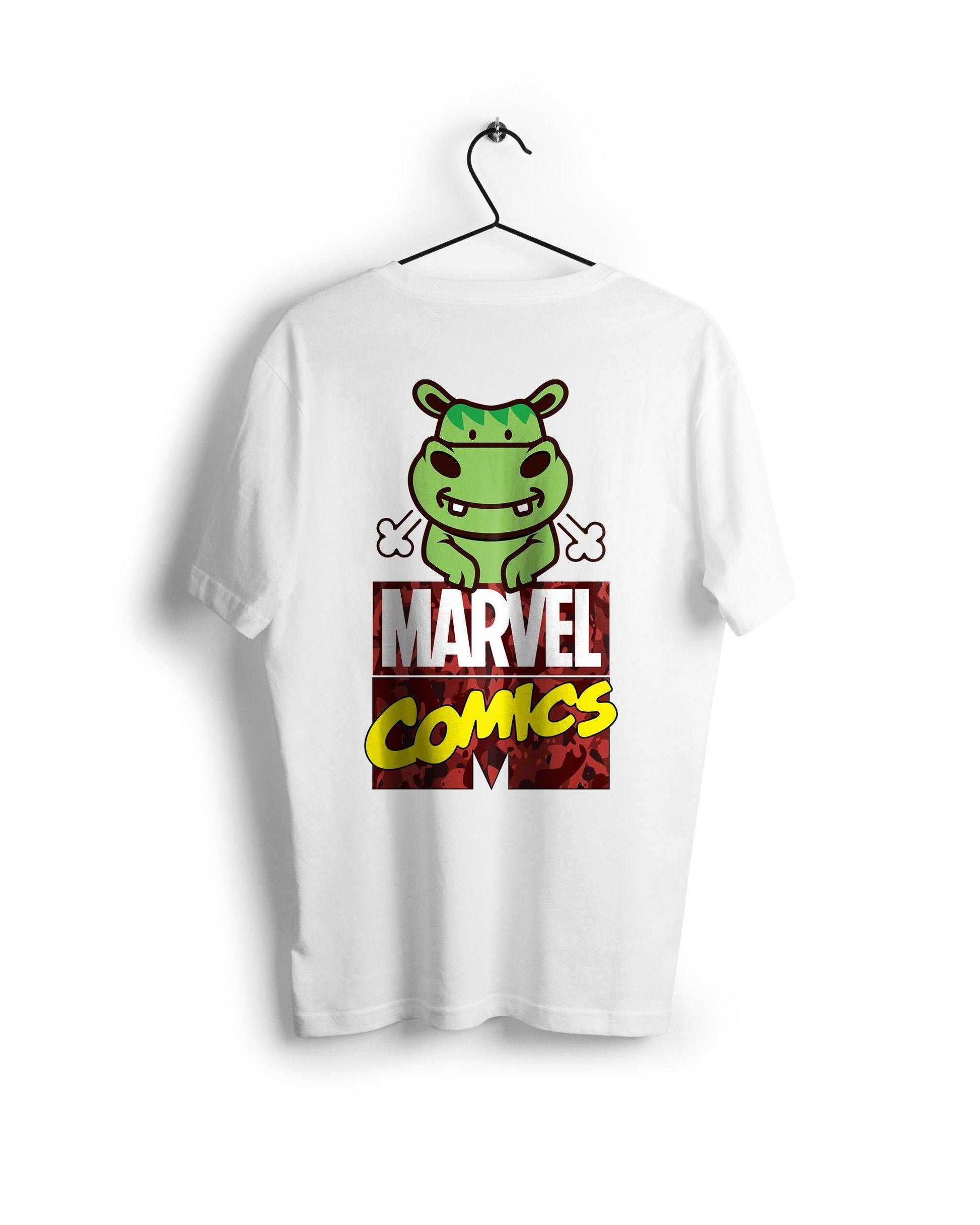 Hulk Marvel X A Ravin Hippo - Digital Graphics Basic T-shirt White - Ravin 
