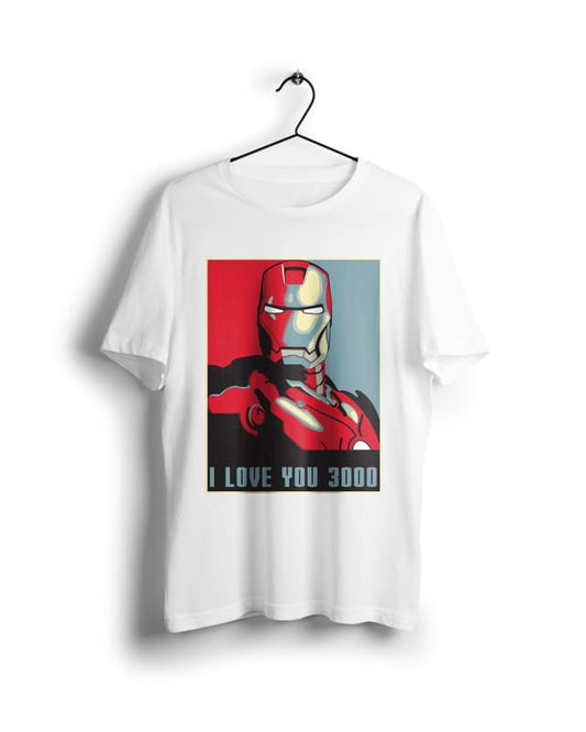 Iron Man i love you 3000 - Digital Graphics Basic T-shirt White - POD