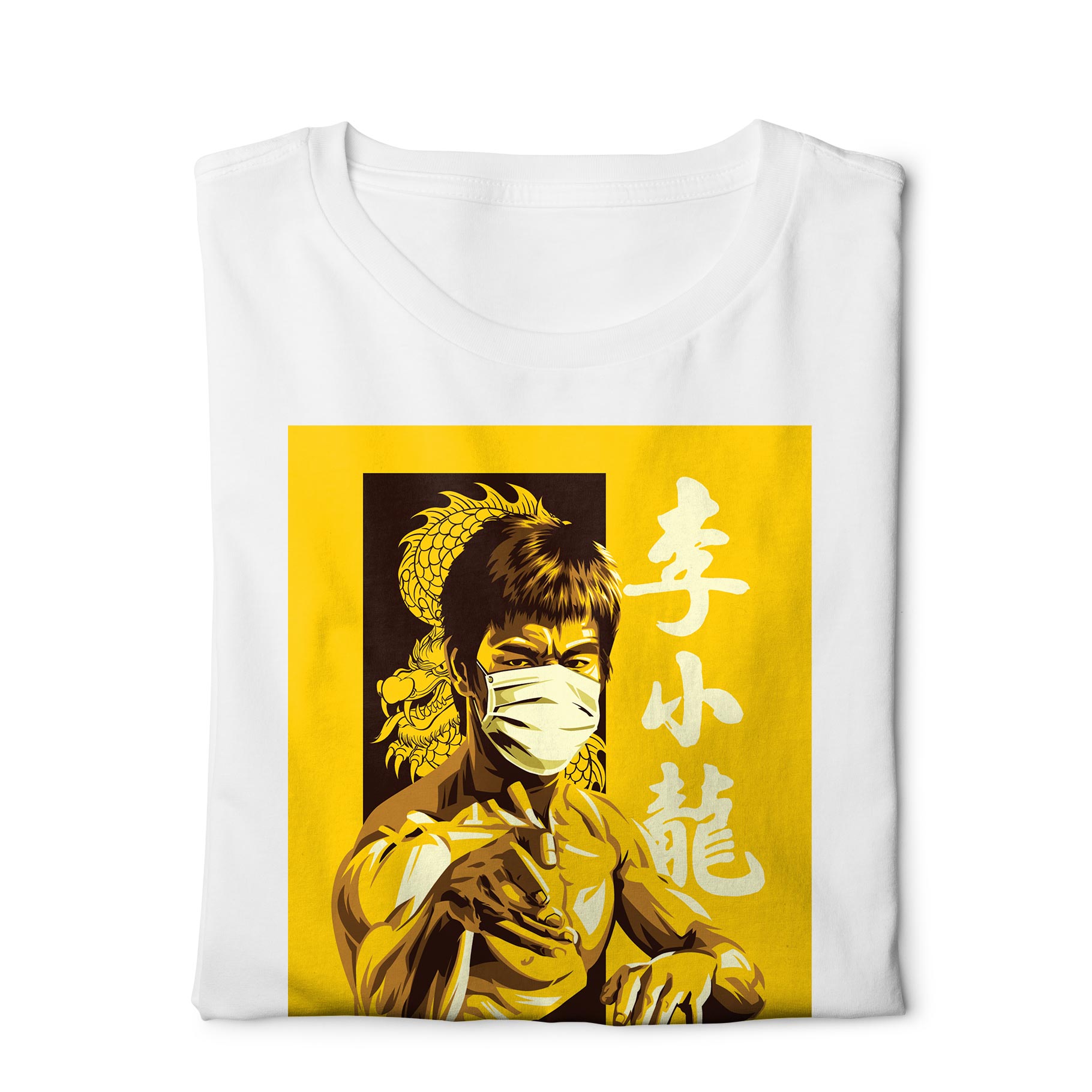 Bruce Lee Kung Flu - Digital Graphics Basic T-shirt White - Ravin 