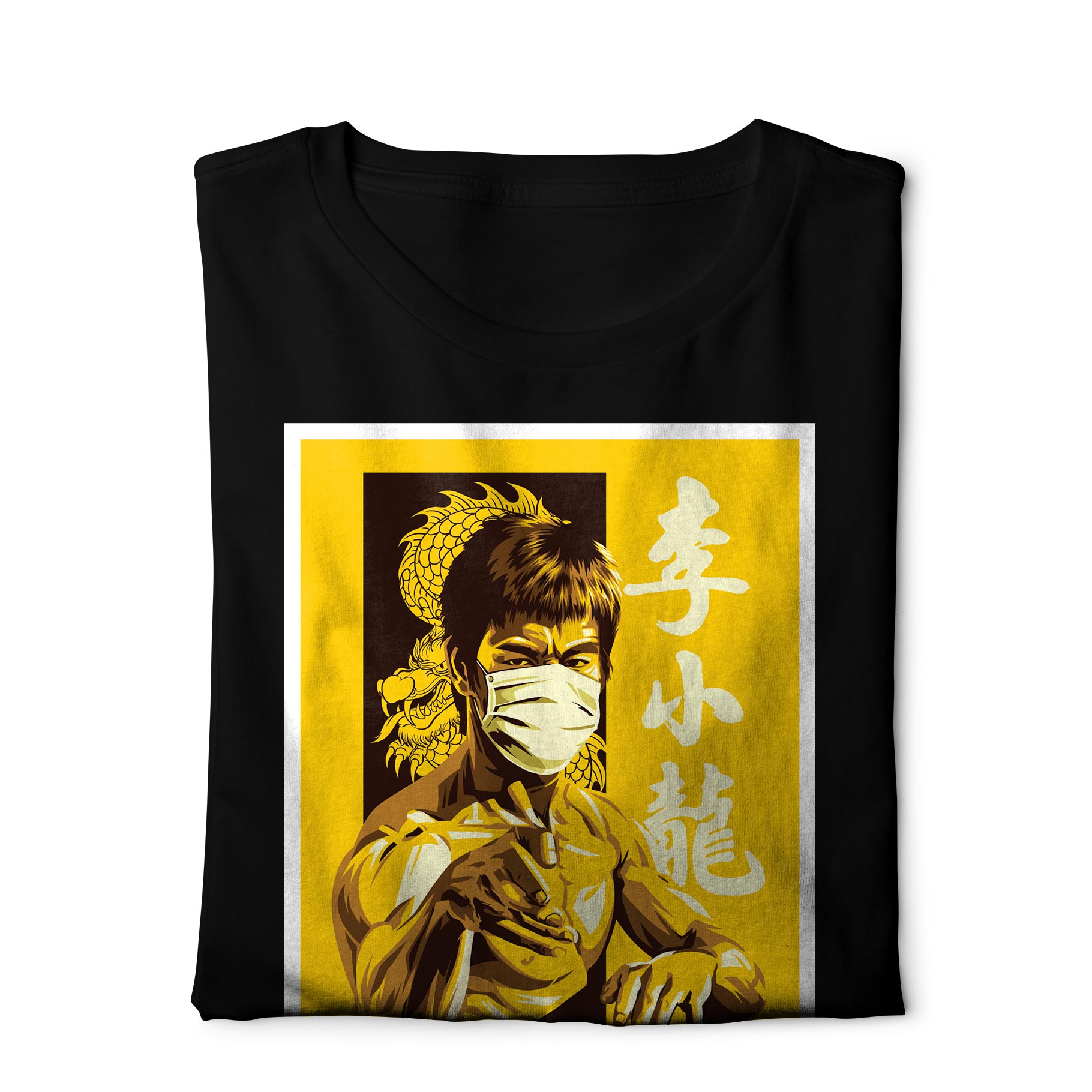 Bruce Lee Kung Flu - Digital Graphics Basic T-shirt Black - Ravin 