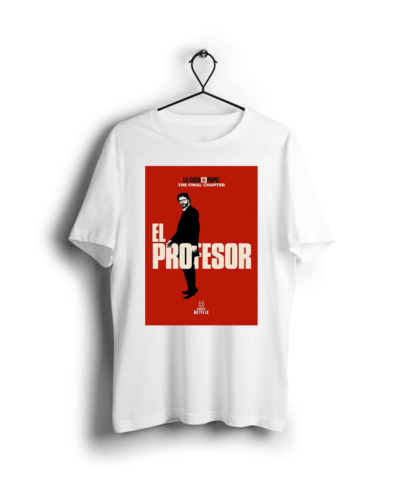 Red Professor La Casa De Papel X Ravin X Hippo - Digital Graphics Basic T-shirt White - Ravin 