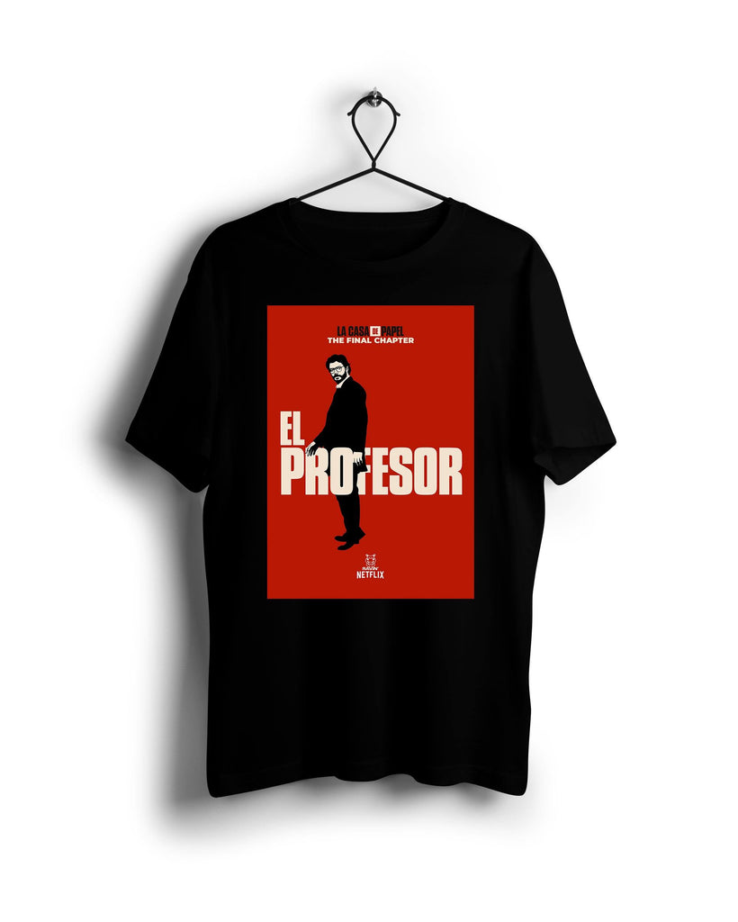 Red Professor La Casa De Papel X Ravin X Hippo  - Digital Graphics Basic T-shirt Black - Ravin 