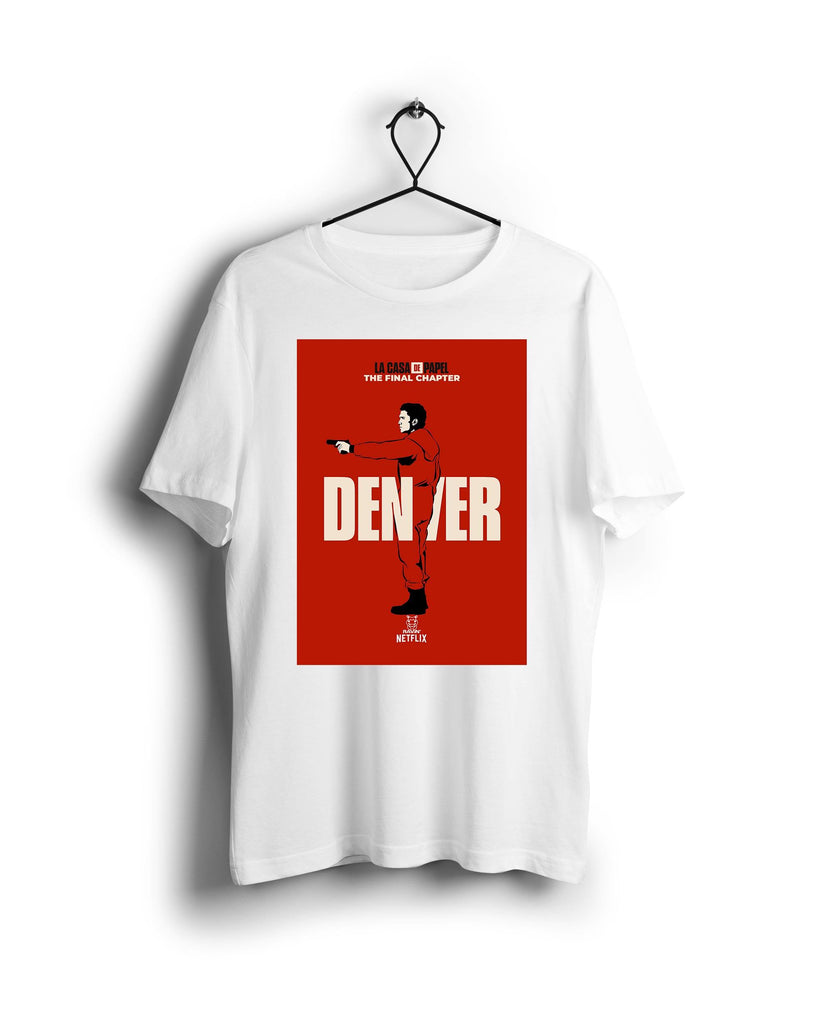 Red Denver La Casa De Papel X Ravin X Hippo - Digital Graphics Basic T-shirt White - Ravin 