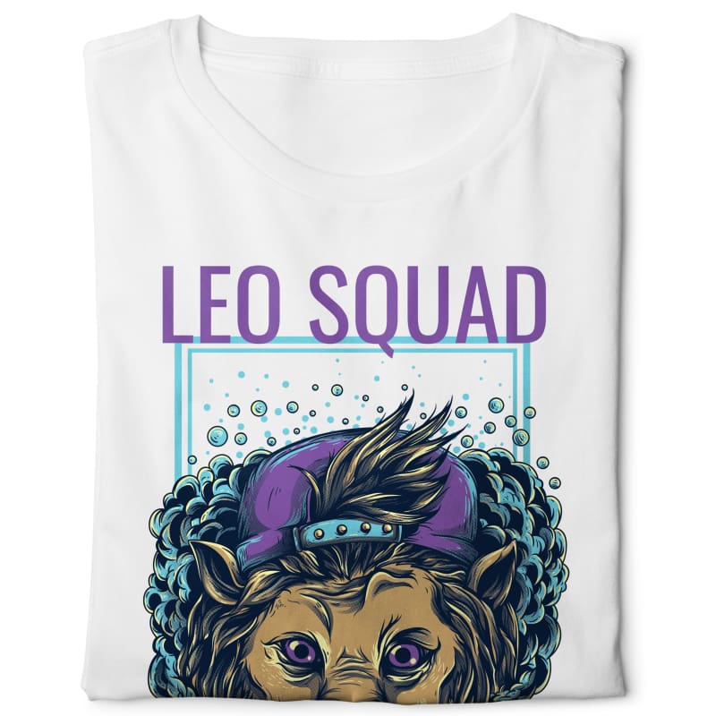 Leo Squad Boss Digital Graphics Basic T-shirt White - POD