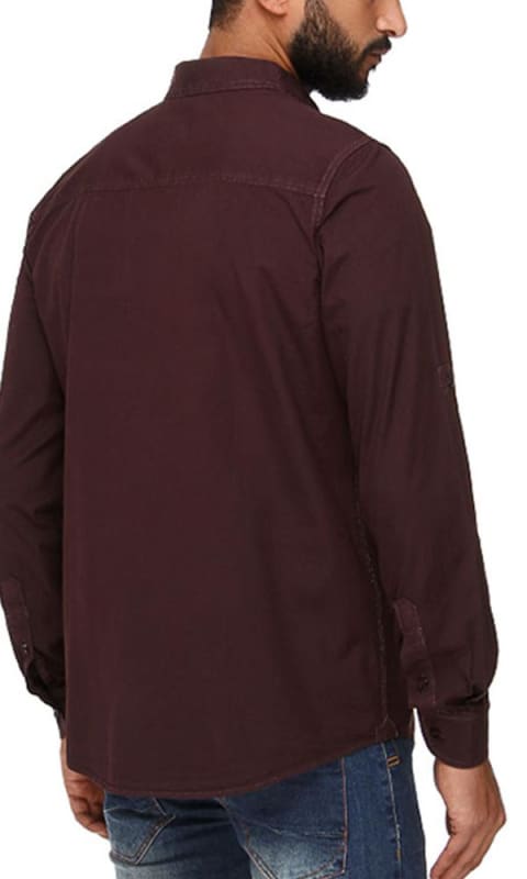 Long Sleeve Shirt - Dark Brown - male shirts