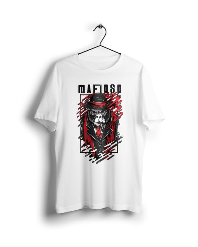 Mafioso Gorilla - Digital Graphics Basic T-shirt White - POD