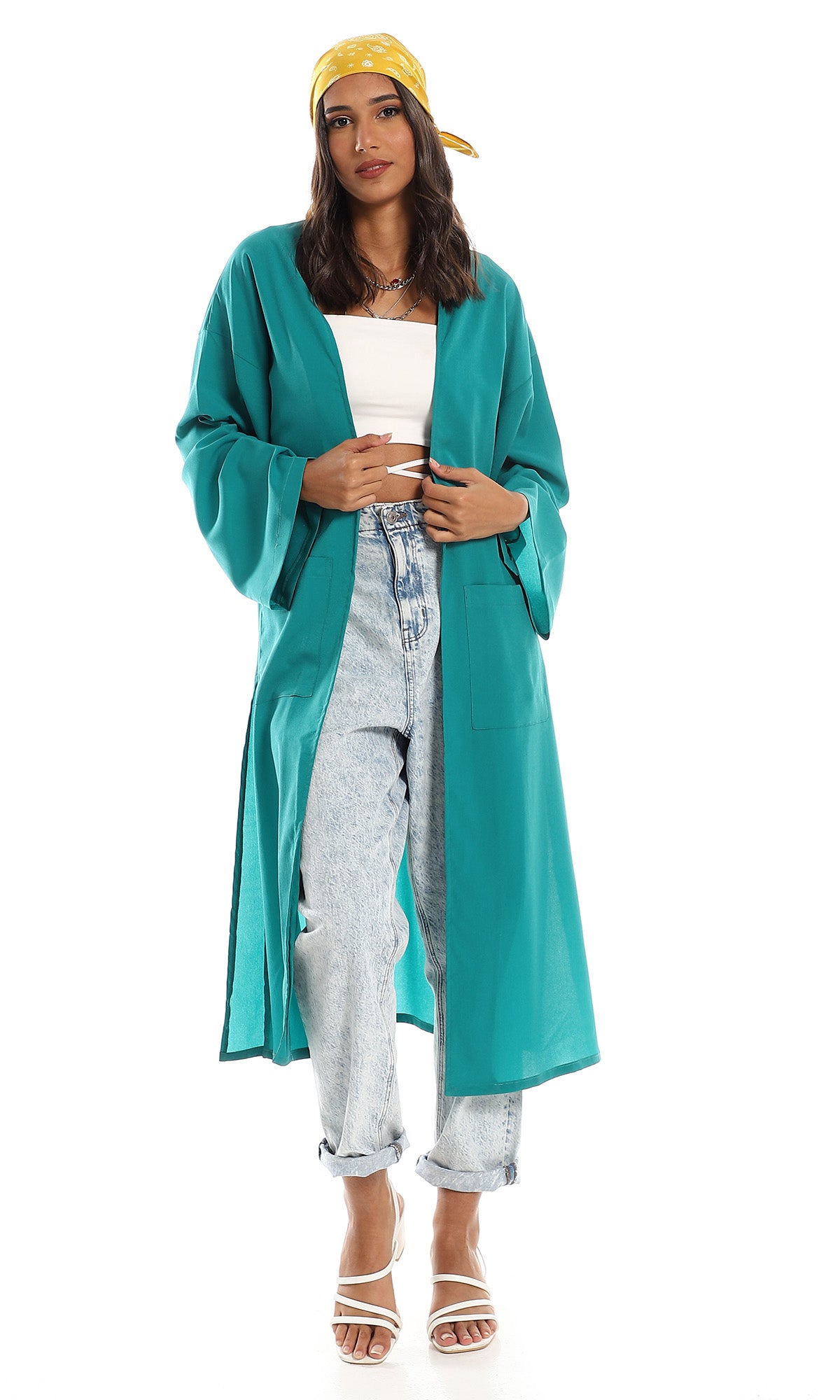 O151257 Regular Fit Solid Elegant Cardigan - Green