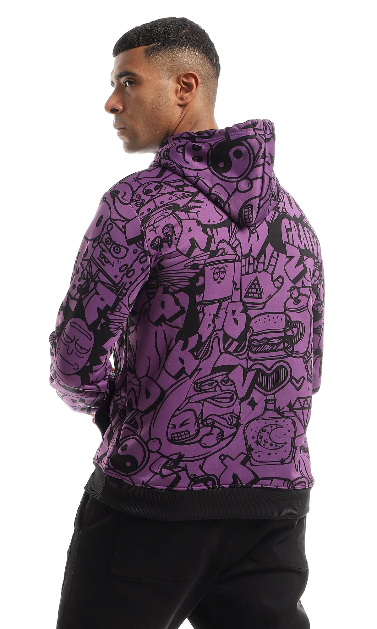 O151455 Rick & Morty Dark Purple Fleece Hoodie