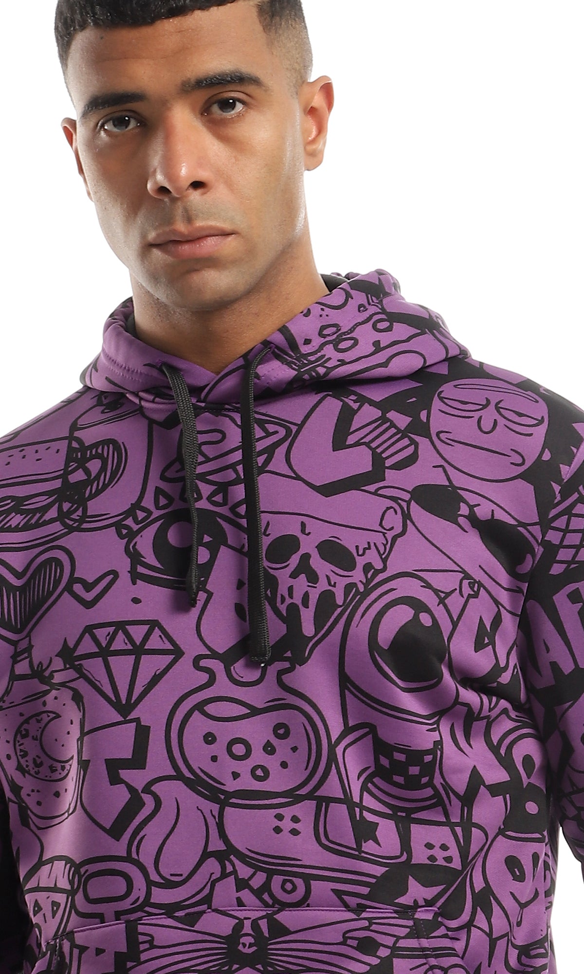 O151455 Rick & Morty Dark Purple Fleece Hoodie