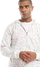O151509 Cool Patterned Zipped Hooded Sweatshirt - White