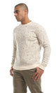O151530 Lotus Flower & Leaves Slip On Sweatshirt - Beige & Grey