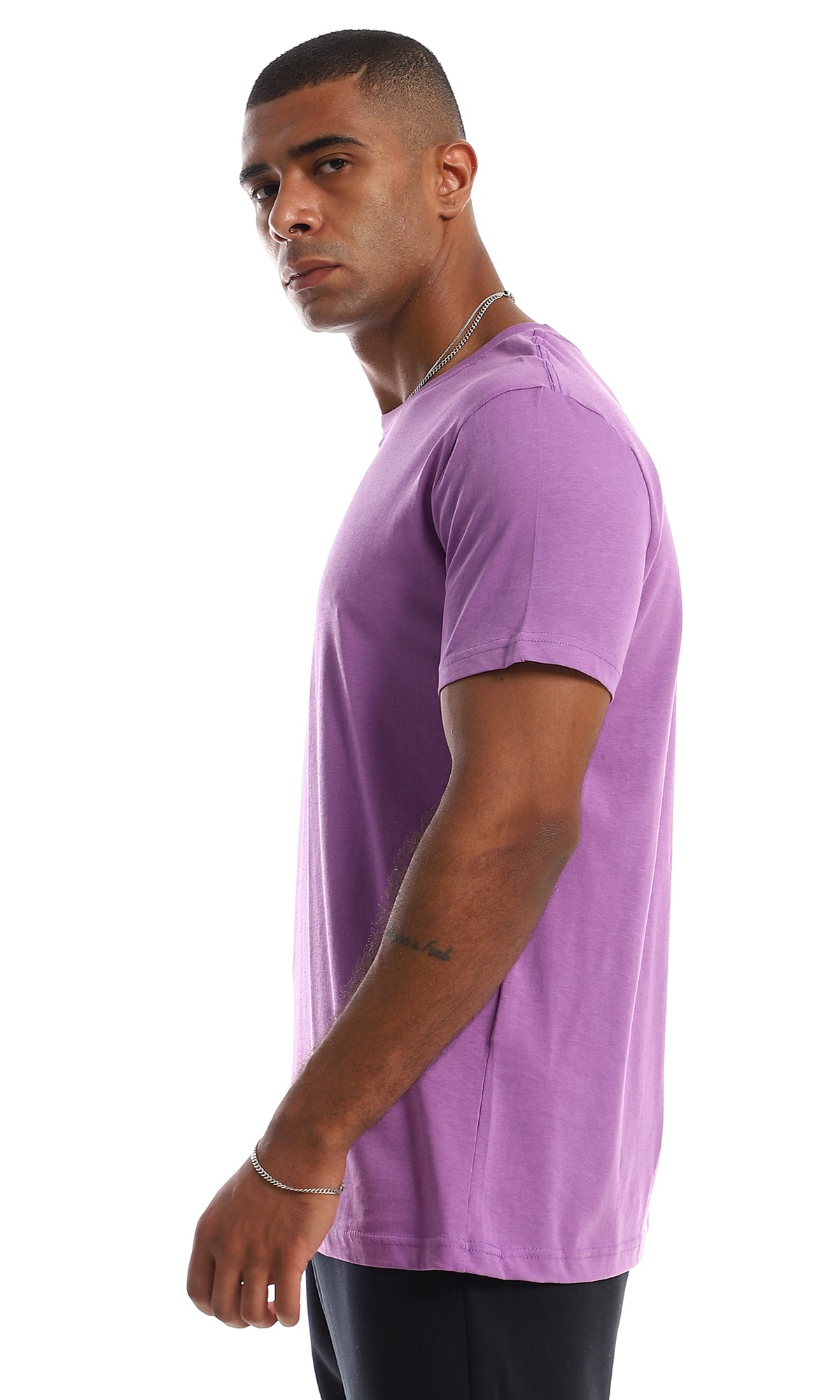 O154937 Summer Comfy Basic Purple T-Shirt