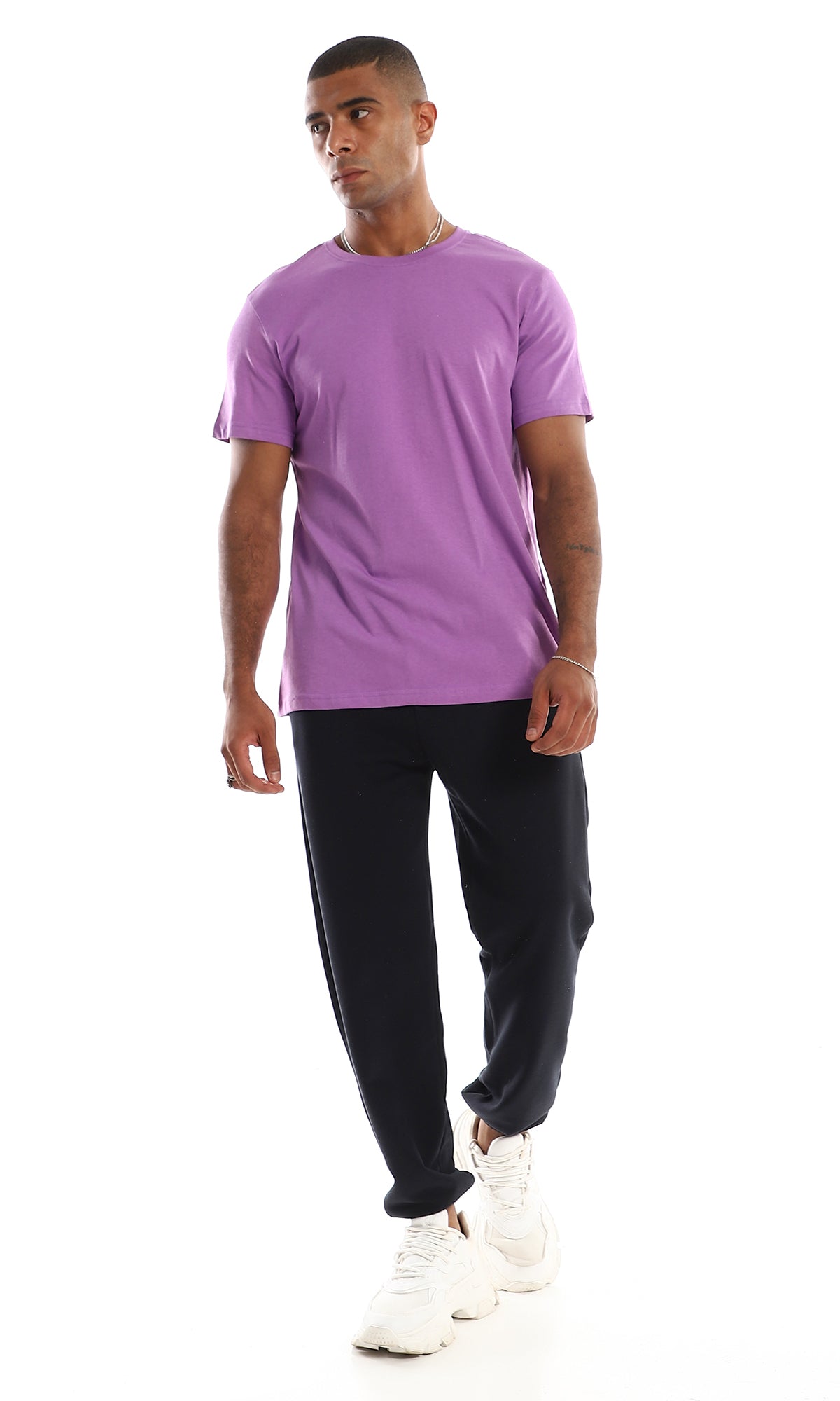 O154937 Summer Comfy Basic Purple T-Shirt