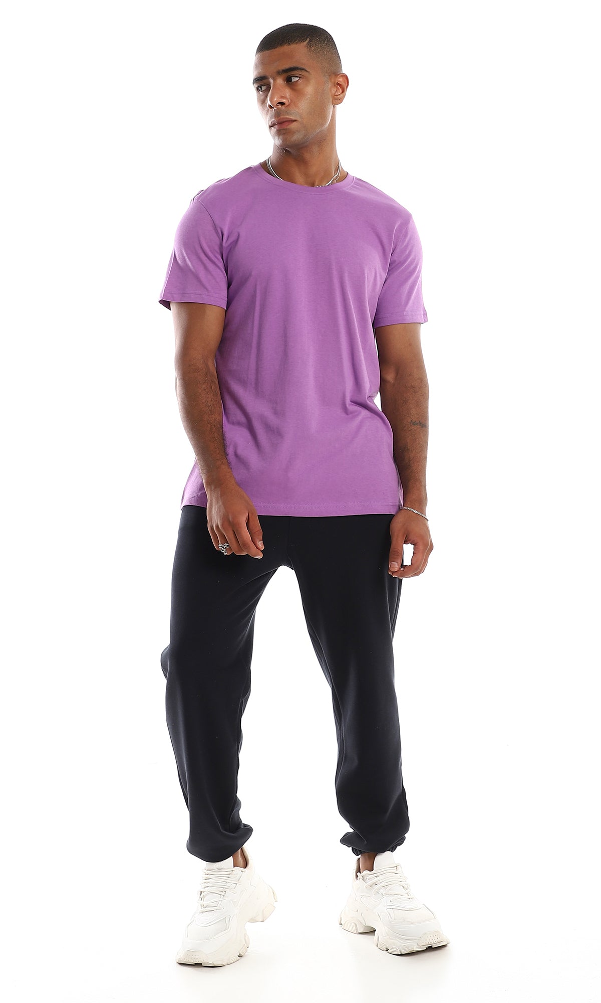 O154937 Summer Comfy Basic Purple T-Shirt