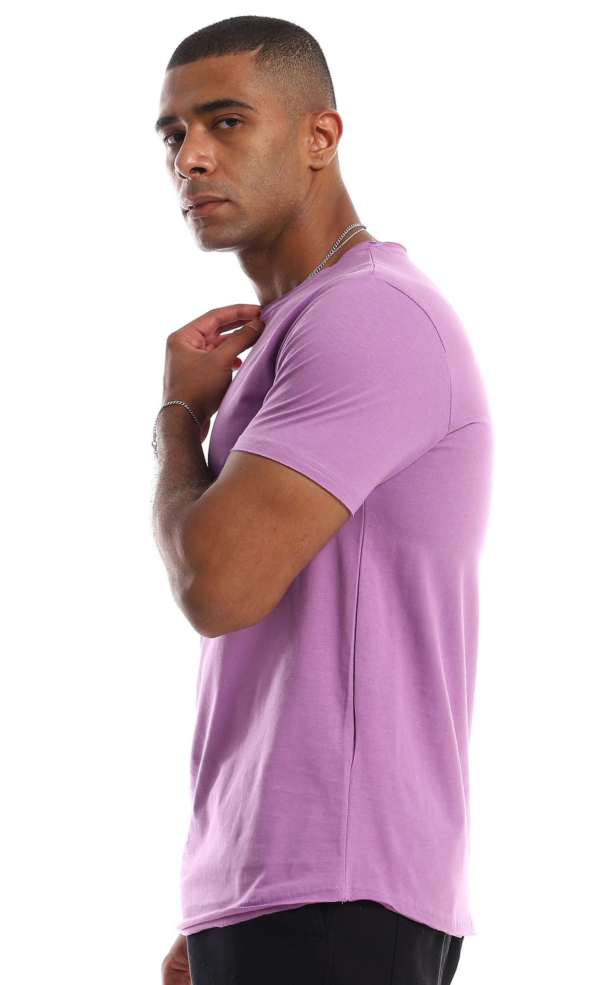 O154944 Light Purple Cotton Slip On T-Shirt - Light Purple