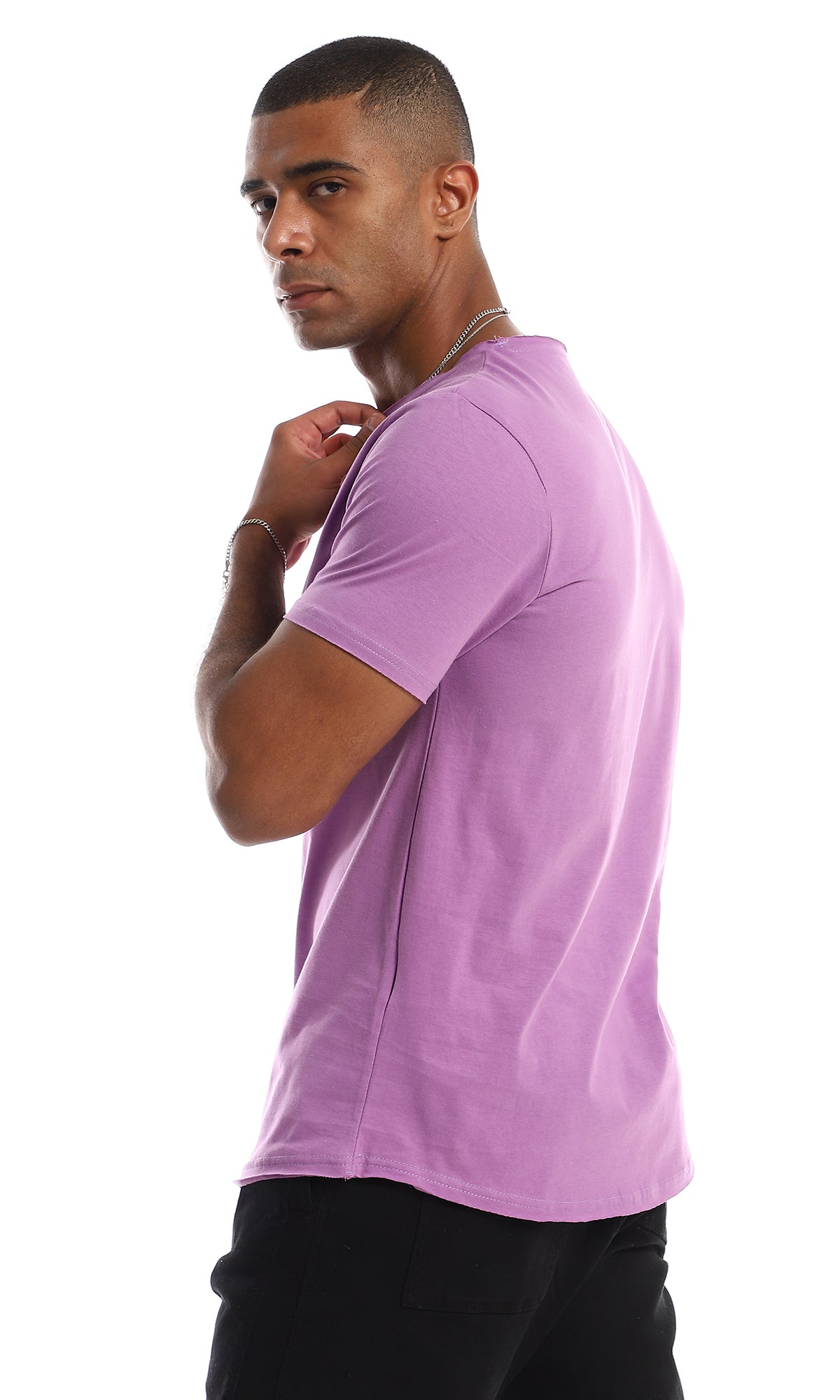 O154944 Light Purple Cotton Slip On T-Shirt - Light Purple