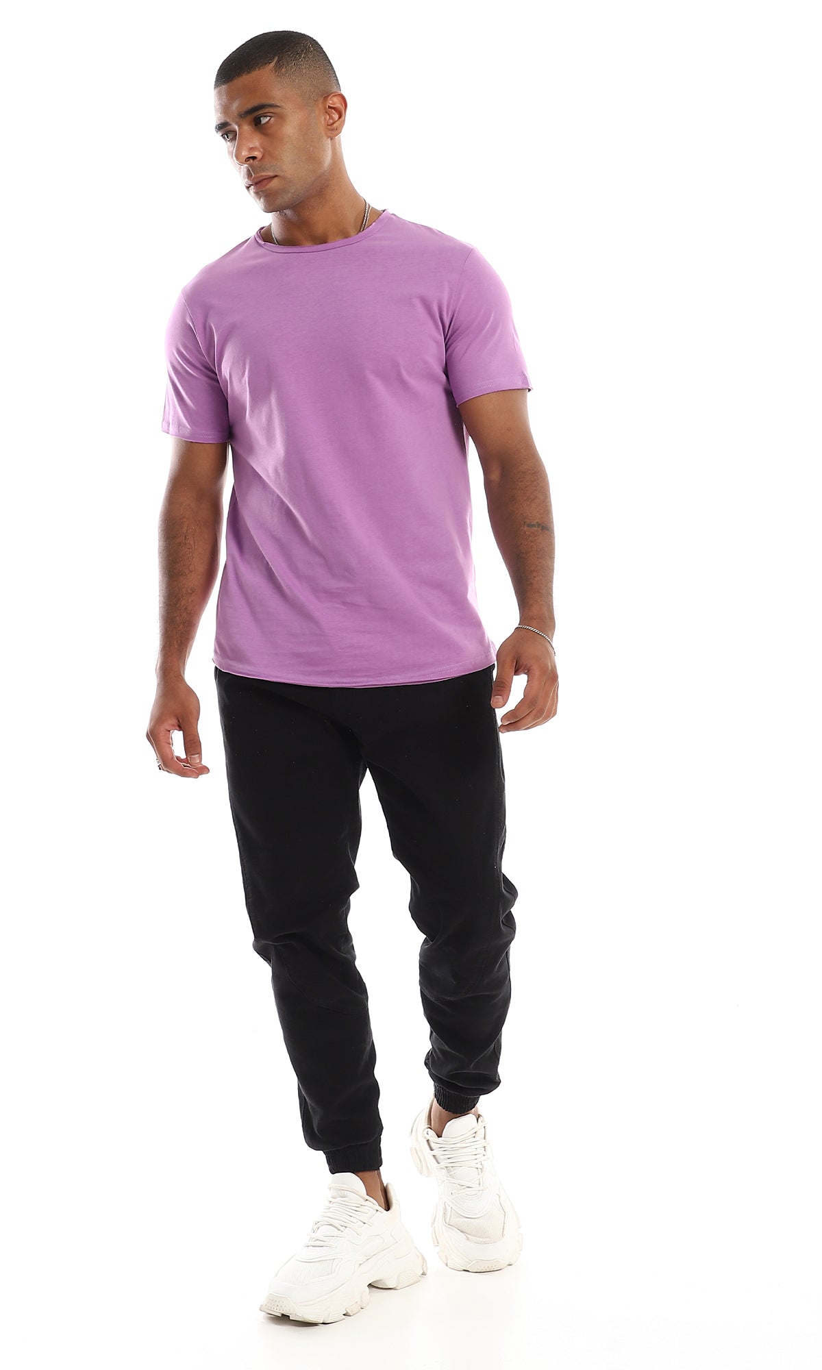 O154944 Light Purple Cotton Slip On T-Shirt - Light Purple