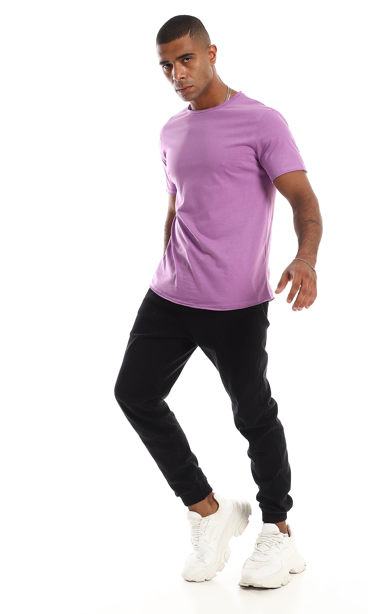 O154944 Light Purple Cotton Slip On T-Shirt - Light Purple