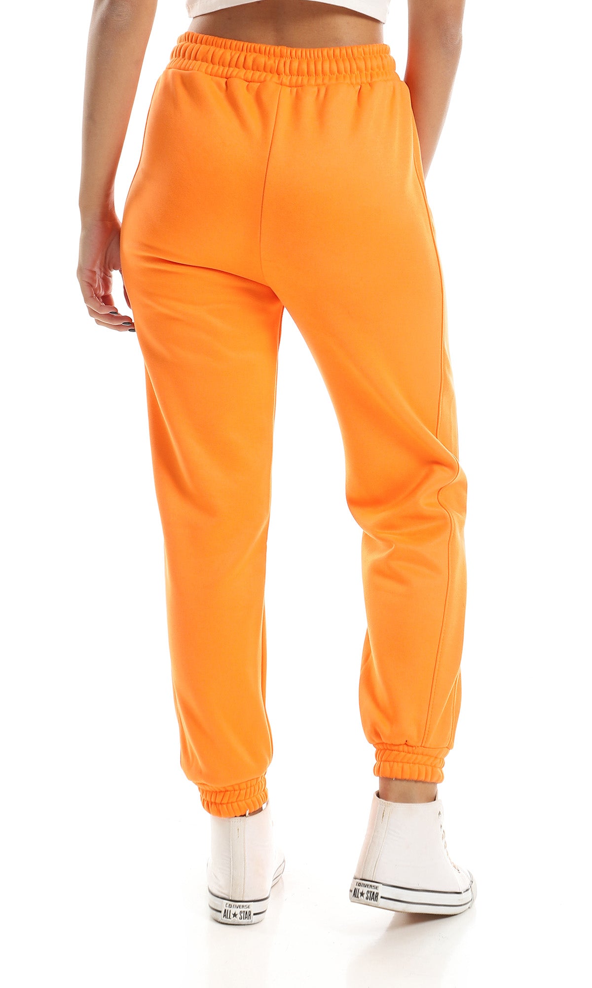 O156651 Internal Fleece & Elastic Hem Orange Jogger
