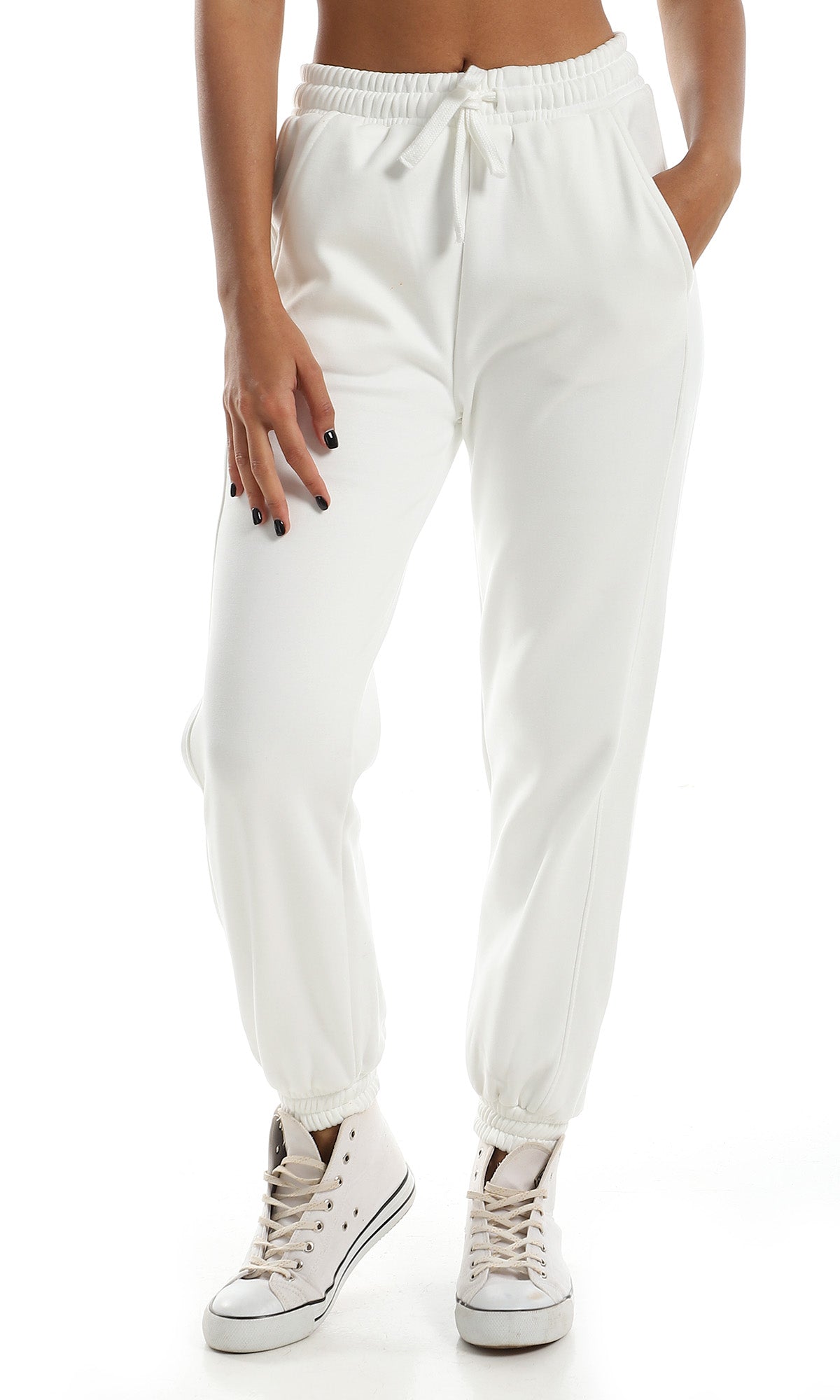 O156654 White Internal Fleece Comfy Jogger