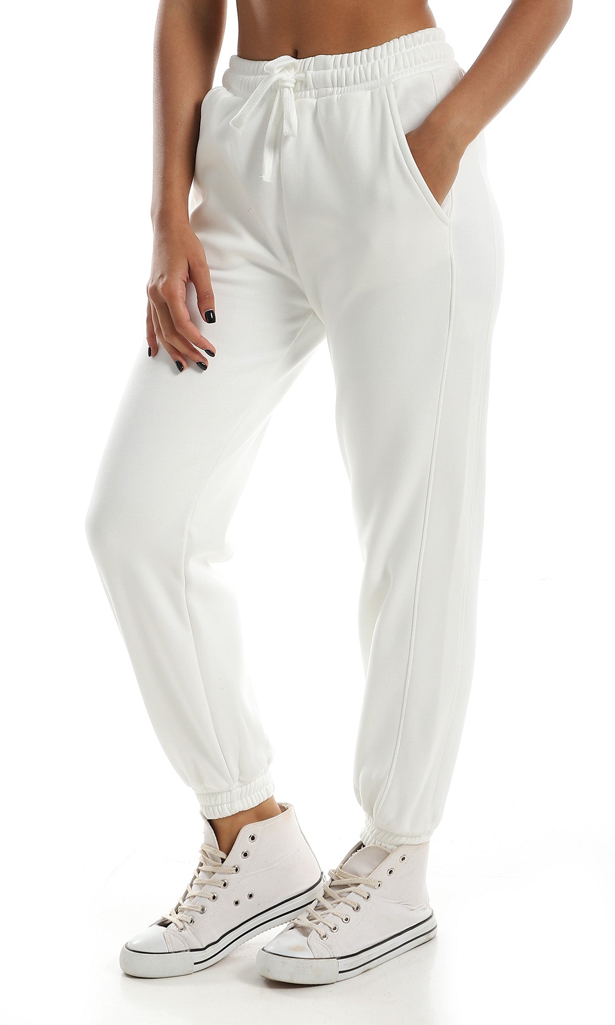 O156654 White Internal Fleece Comfy Jogger