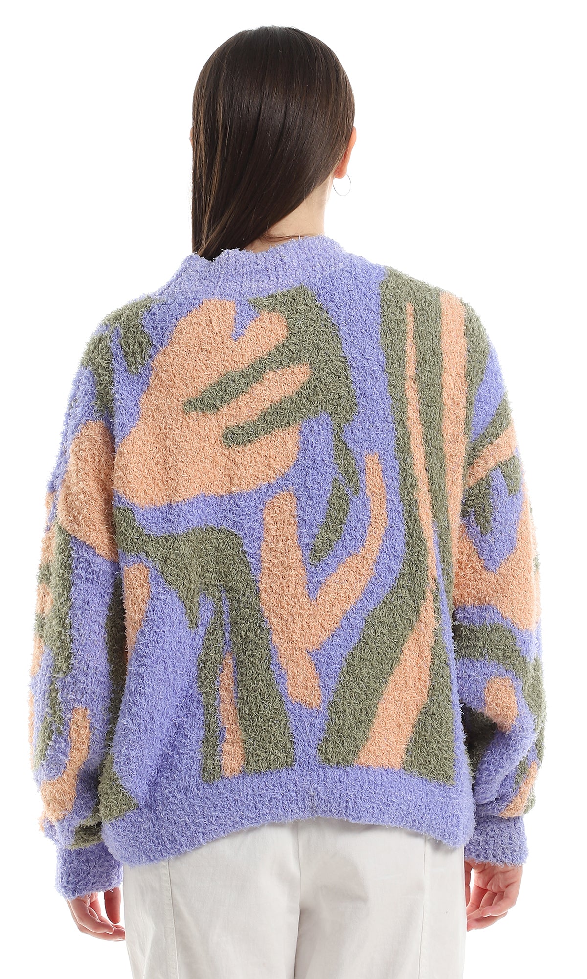 بلوفر ياقة عالية بثلاث ألوان - لافندر وسيمون وأخضر