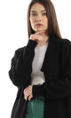 O158264 Slip On Fashionable Knitted Black Cardigan