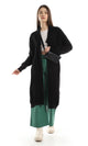 O158264 Slip On Fashionable Knitted Black Cardigan