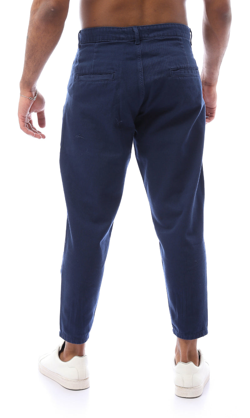 بنطلون بقصة واسعة كاجوال أزرق غامق سهل الارتداء