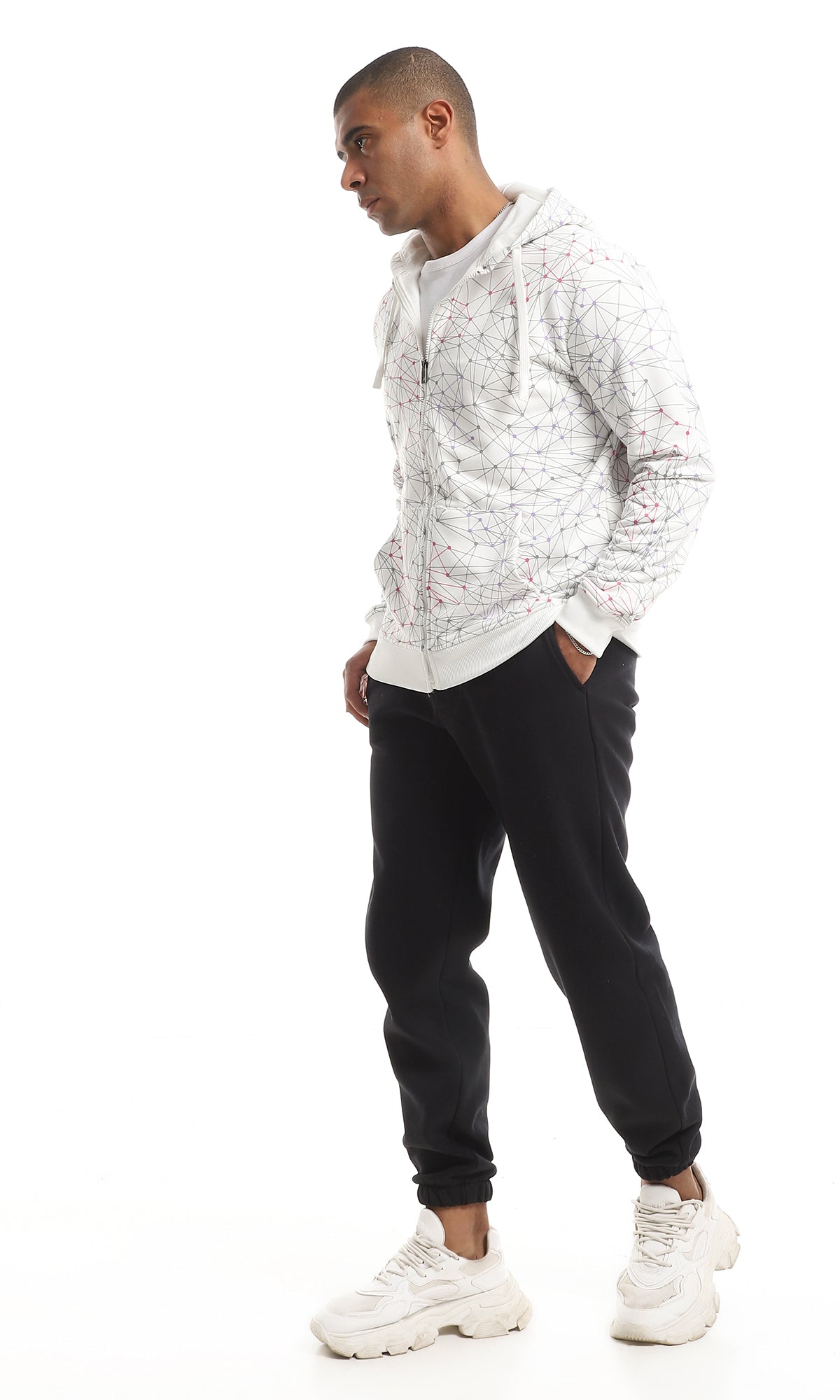 O159904 Soft Internal Fleece Solid Sweatpants - Black