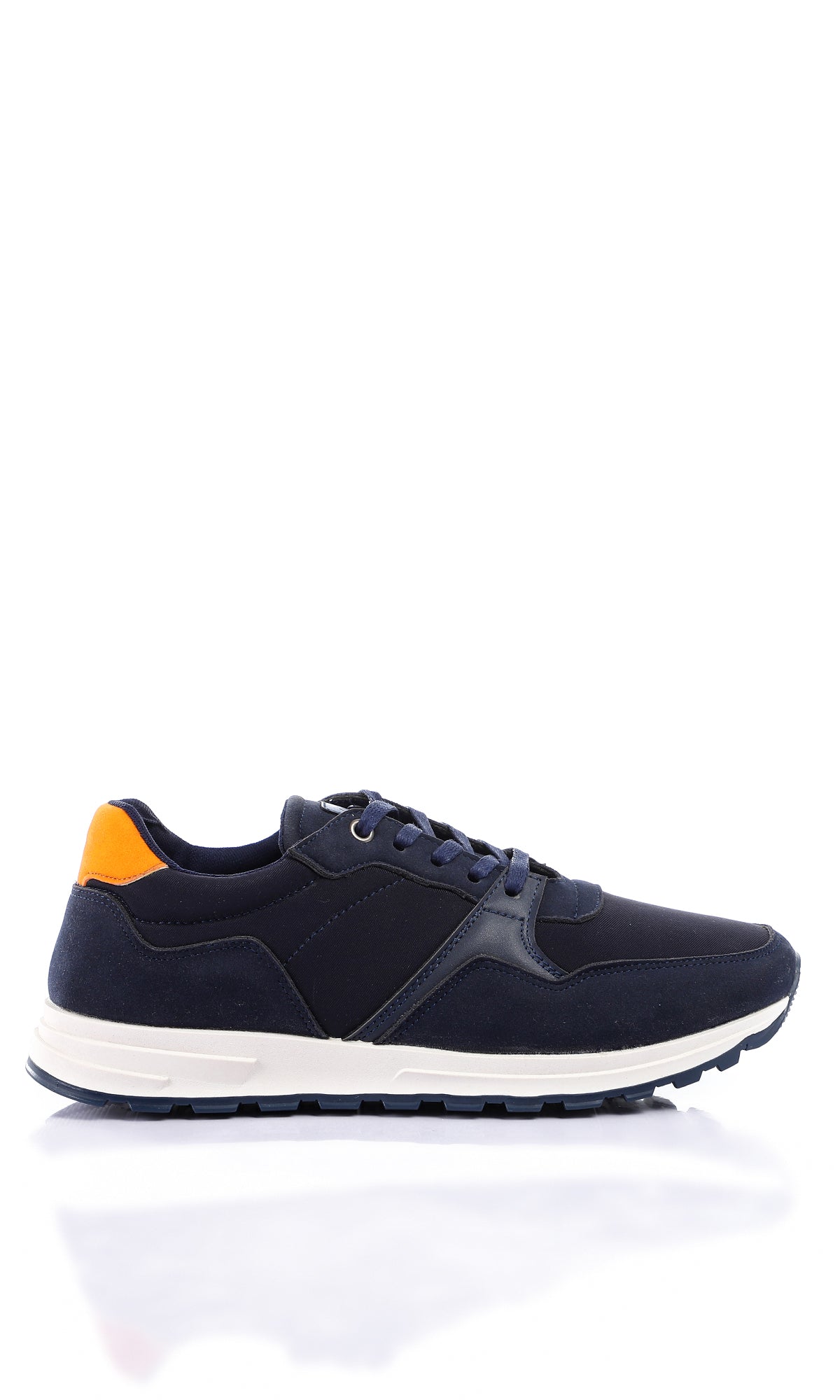 O160059 Fashionable Lace Up Casual Shoes - Navy Blue & Orange