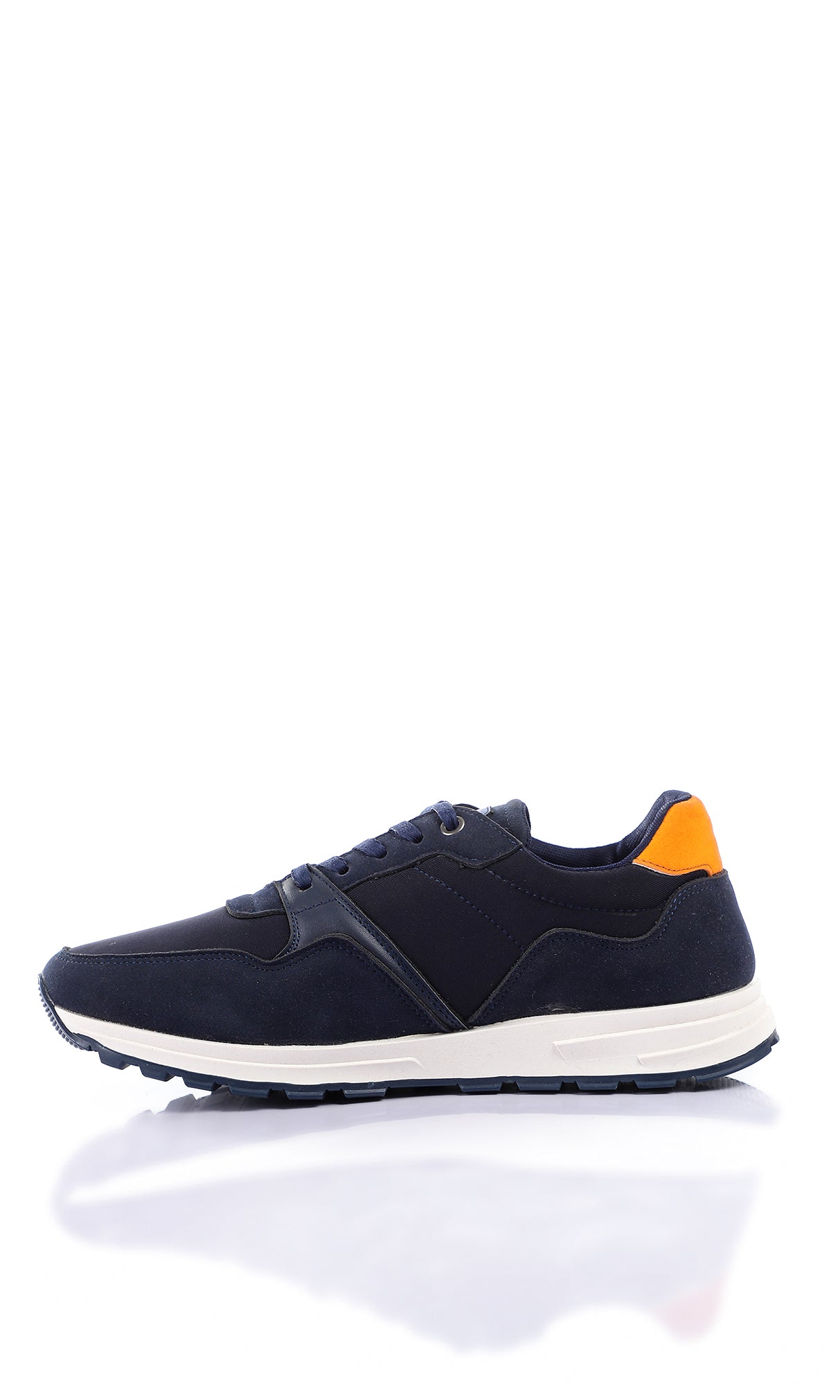 O160059 Fashionable Lace Up Casual Shoes - Navy Blue & Orange