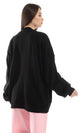 O160316 Regular Fit Buttoned Cardigan With Front Pockets - Black