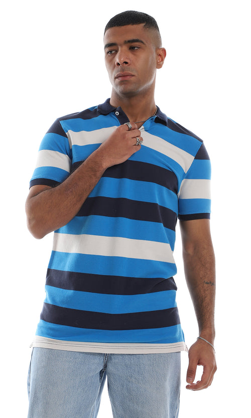 o161042-turn-down-collar-striped-loose-turquoise-navy-blue-polo-shirt-male-polo-shirts