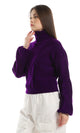 O161295 Knitted Turtle Neck Slip On Pullover - Purple