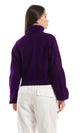 O161295 Knitted Turtle Neck Slip On Pullover - Purple