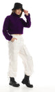 O161295 Knitted Turtle Neck Slip On Pullover - Purple