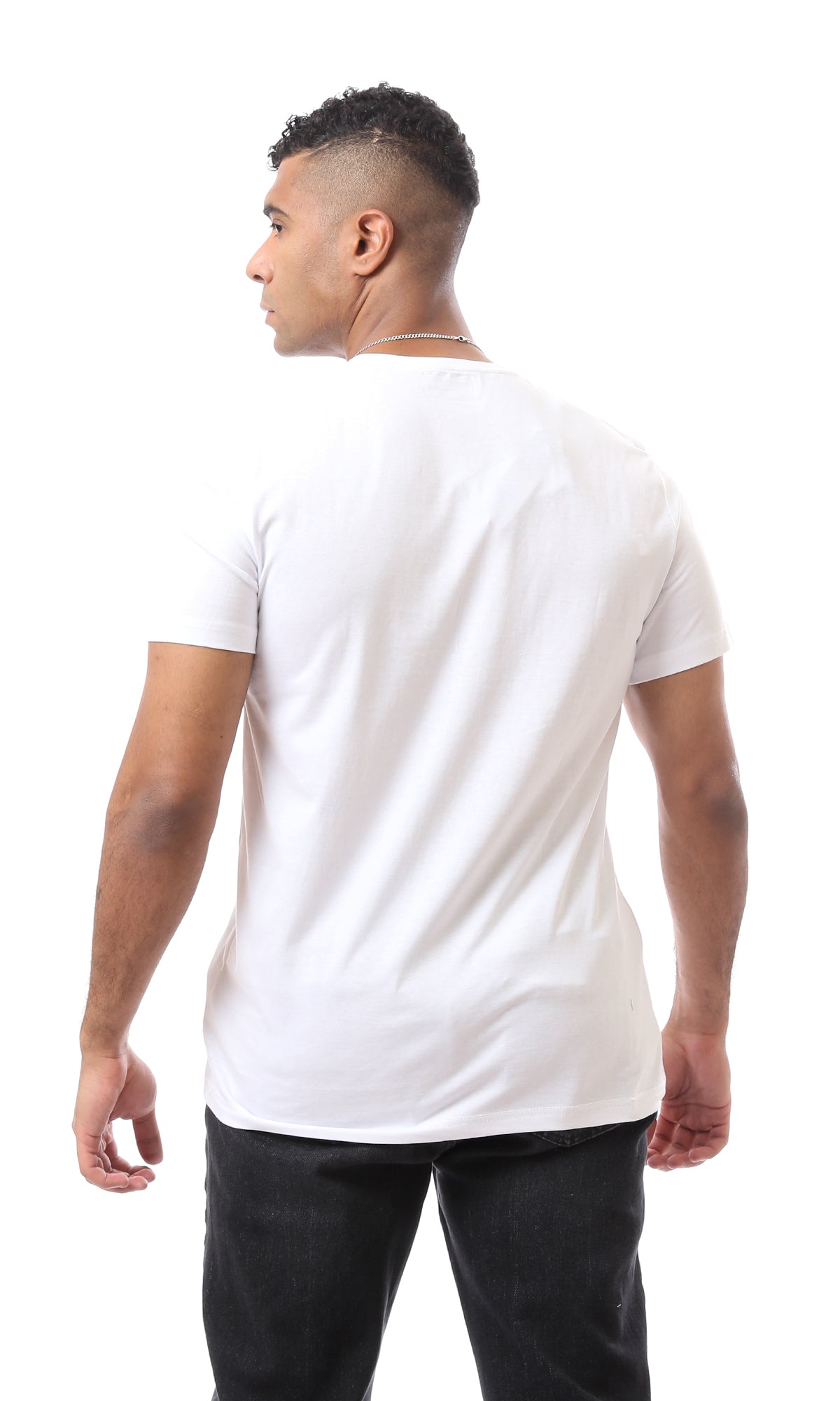 O163303 Comfy White T-Shirt With "Explorer Adventure" Printed Pattern