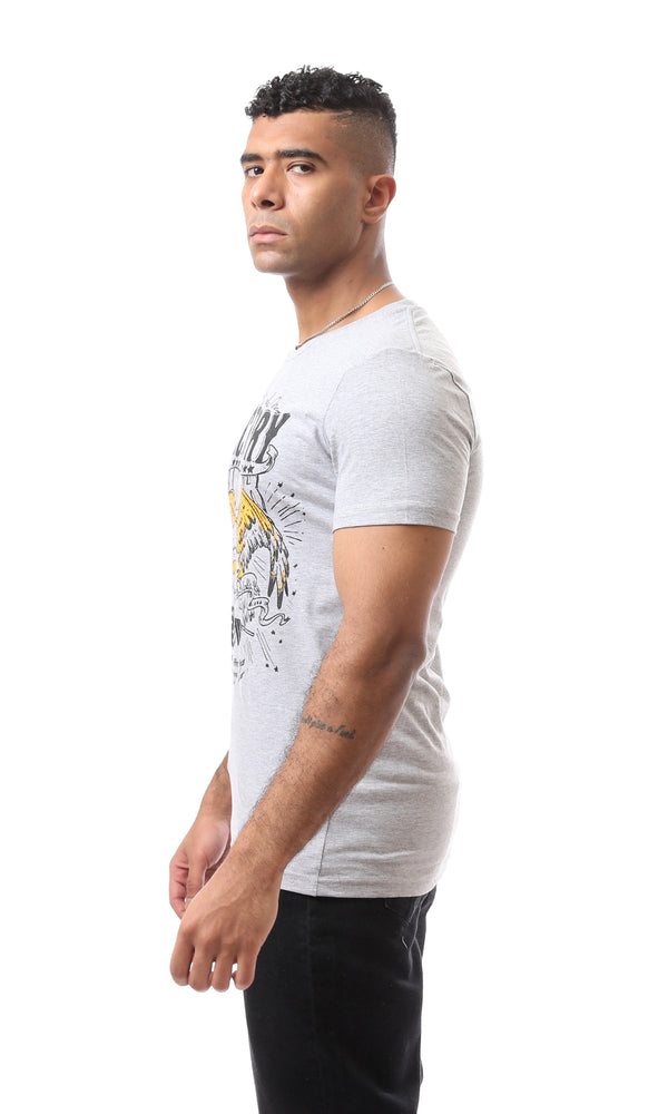 O163312 Casual Eagle Hand-Drawn Heather Grey Tee