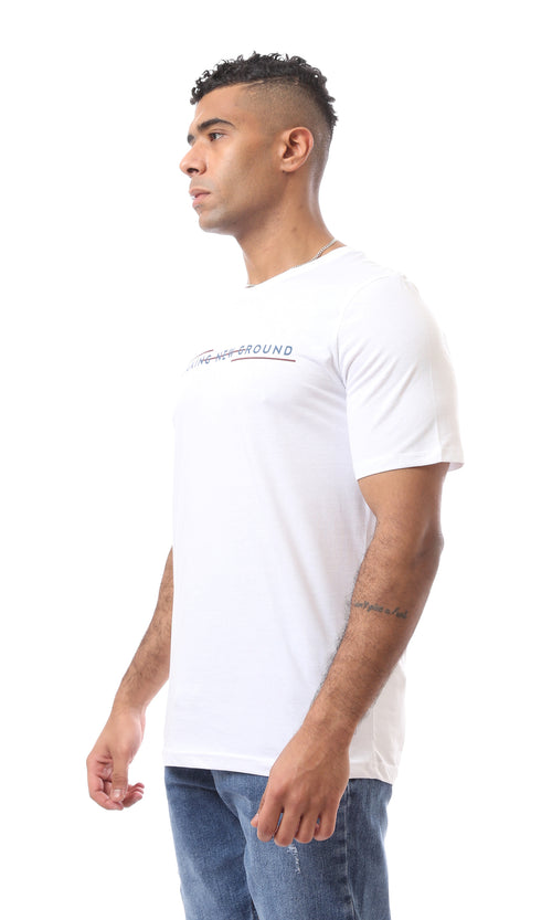 O163327 Short Sleeves White Printed Summer Tee