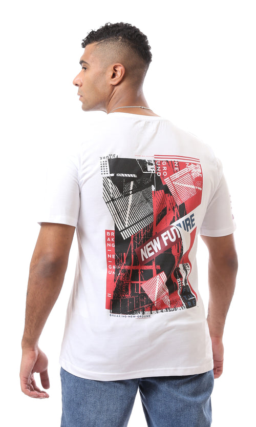 O163327 Short Sleeves White Printed Summer Tee