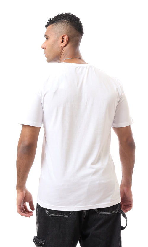 O163331 Limitless White T-Shirt Chest Printed Logo With Chain