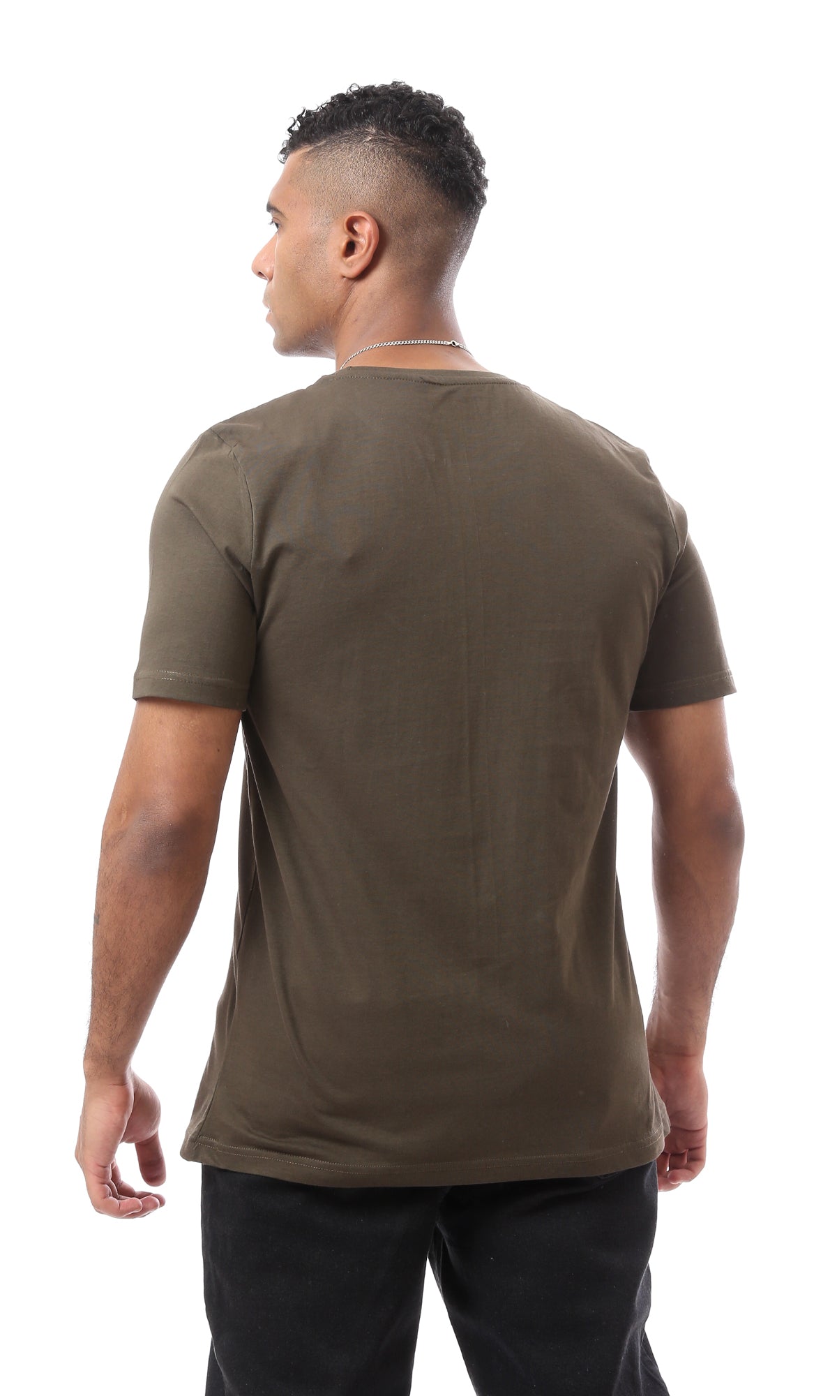 O163356 Chocolate Brown Printed "Brave" Cotton Tee
