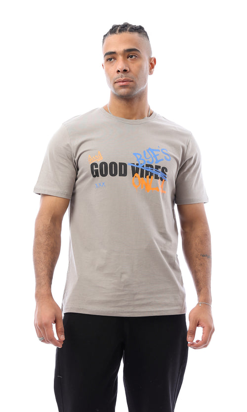 O163363 Round Neck Slip On Medium Grey Tee