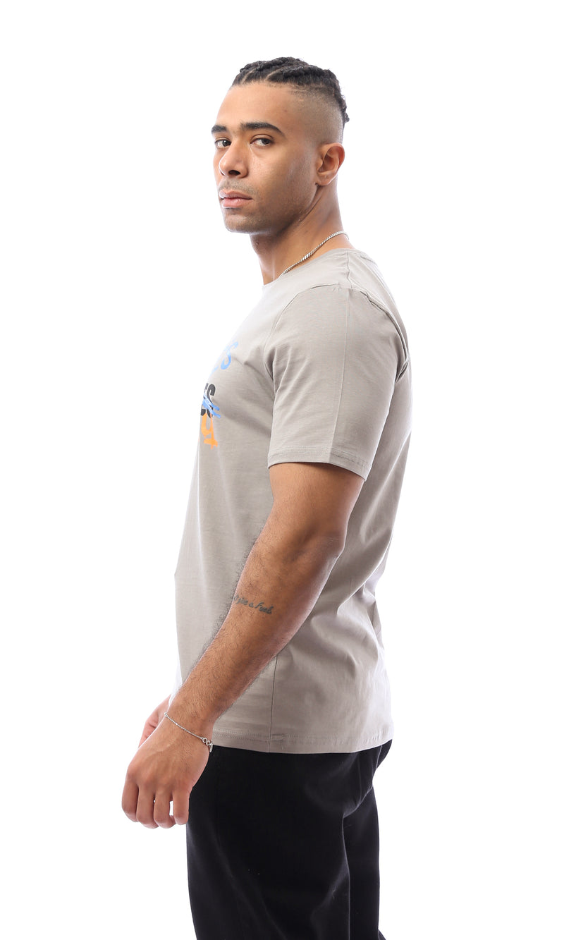 O163363 Round Neck Slip On Medium Grey Tee