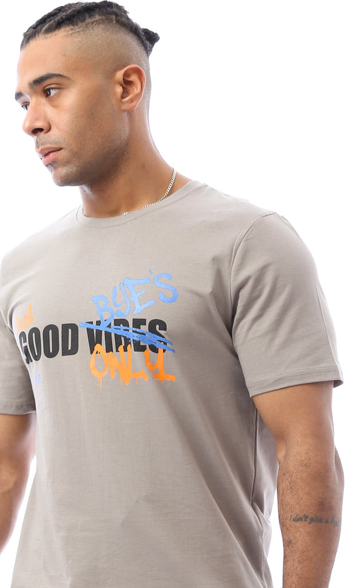 O163363 Round Neck Slip On Medium Grey Tee